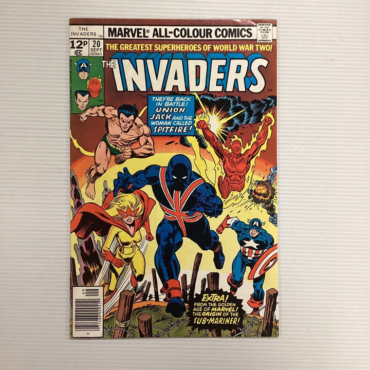 Invaders #20 1977 FN+ 1st Full Appearance Of The New Union Jack