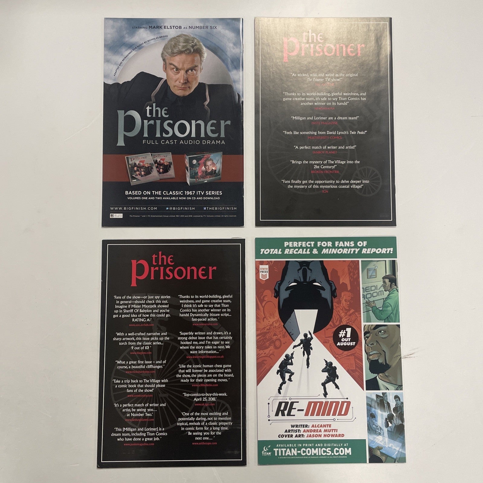 The Prisoner #1-4 2018 Complete Set 1st Print Titan Comics **4  Cover Variant**6