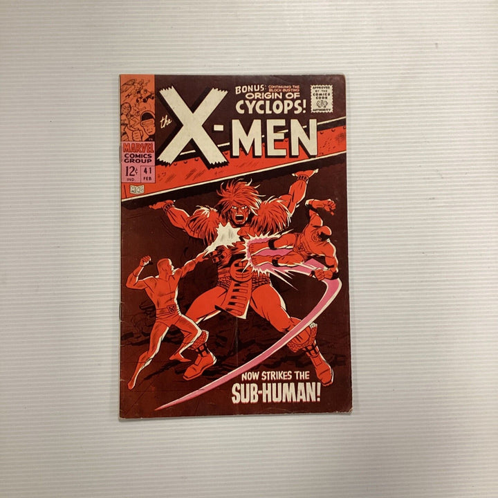 X-Men #41 1968 VG/FN 1st Appearance of Grotesk Cent copy **stamp on back cover