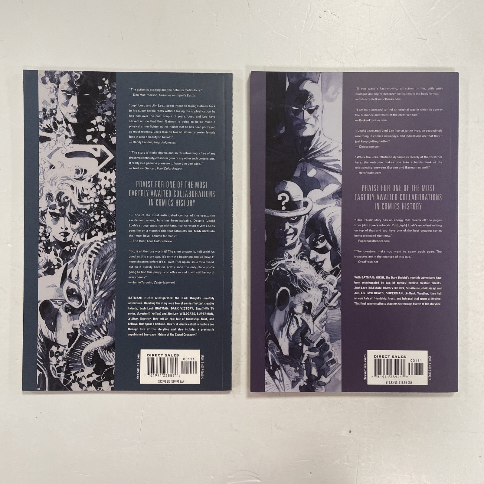 Batman Hush Vol. 1 & 2 2003 TPB Trade Paperback Graphic Novel Set9