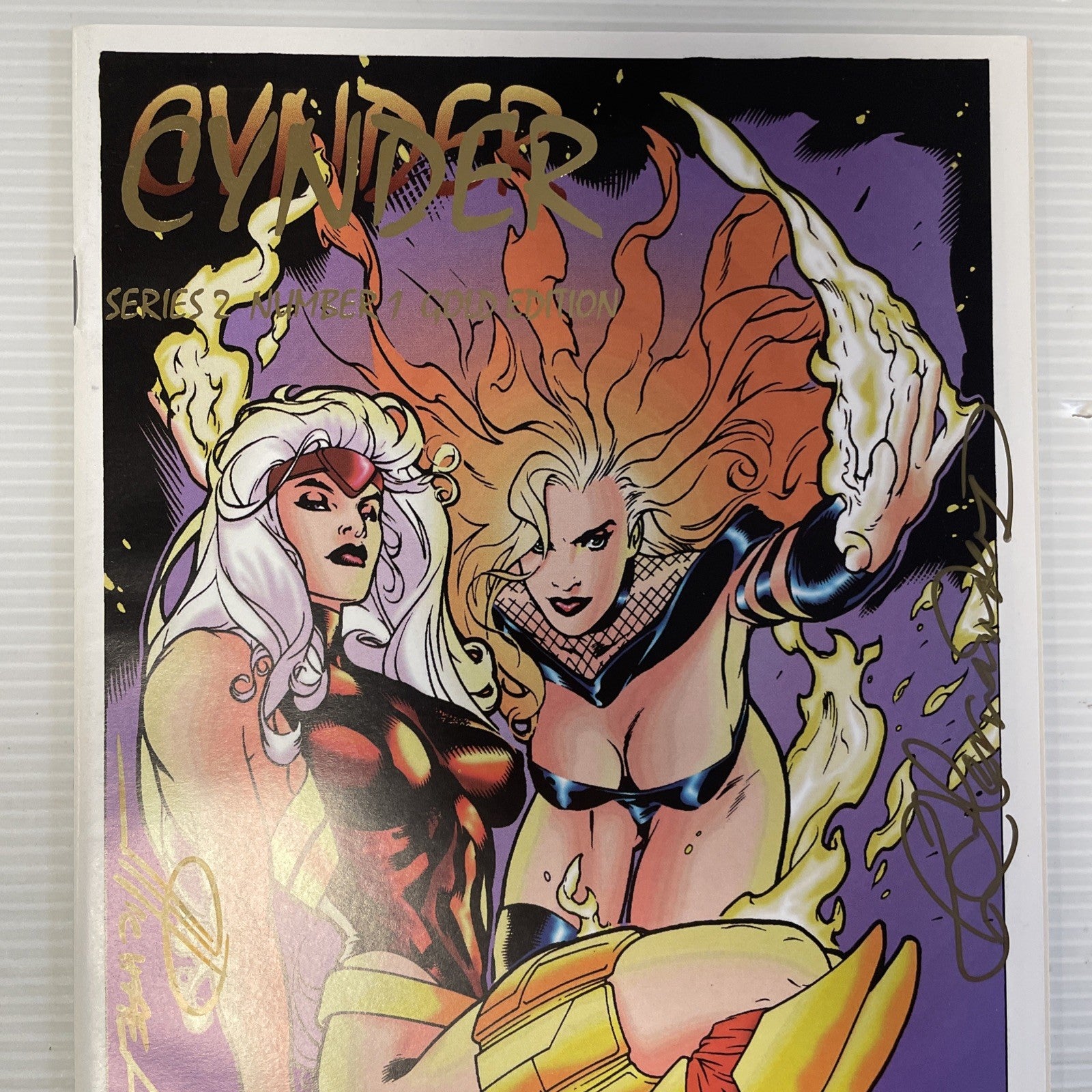 Cynder Series II 1996 VF/NM Gold Edition Adam Hughes Artwork Signed x4 with CoA2