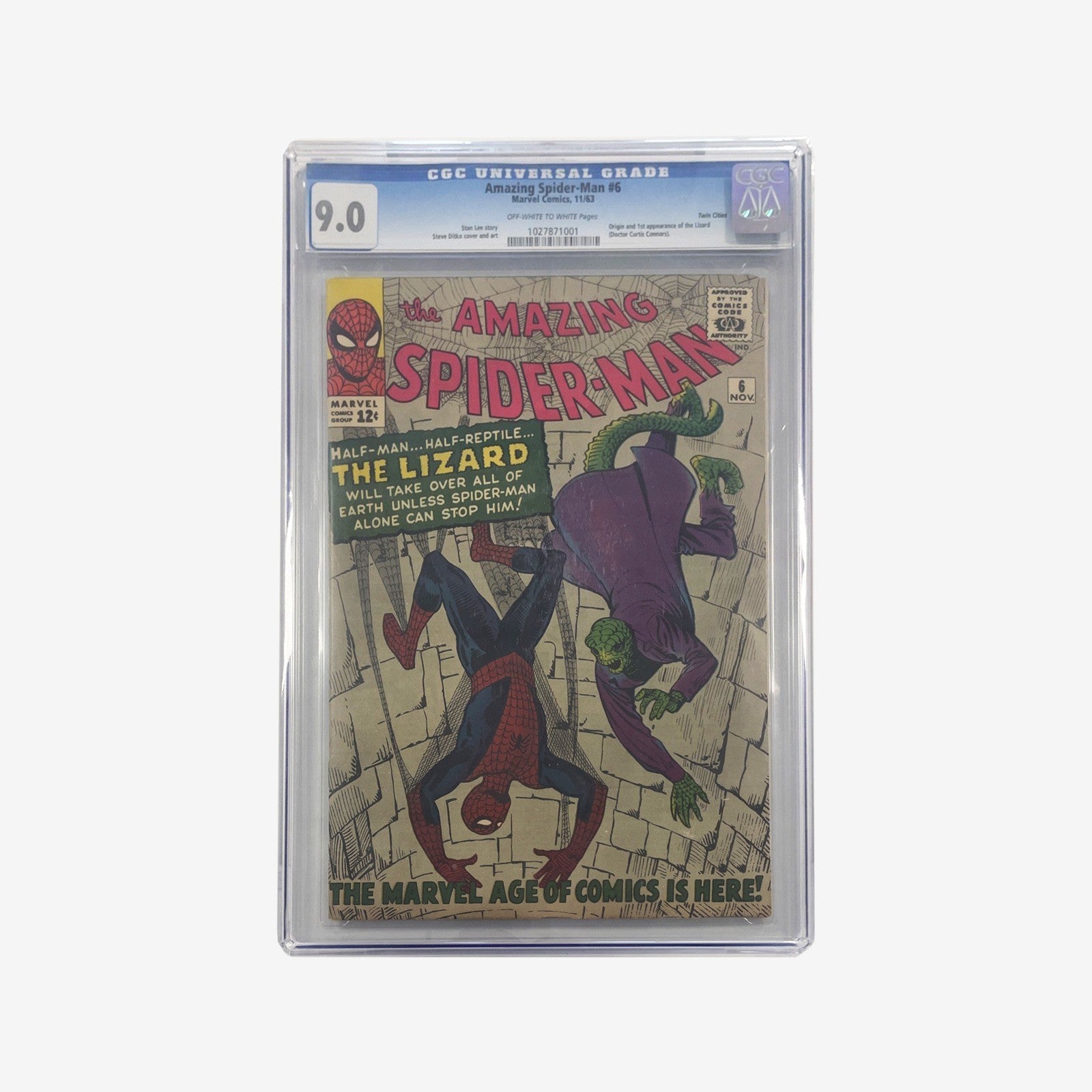 Amazing Spider-Man #6 1963  CGC 9.0 1st Lizard Twin Cities Pedigree & FREE GIFT!1