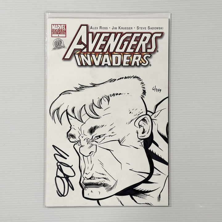 Avengers Invaders #1 2008 NM DF Sketch Cover by John Lucas CoA 6/499