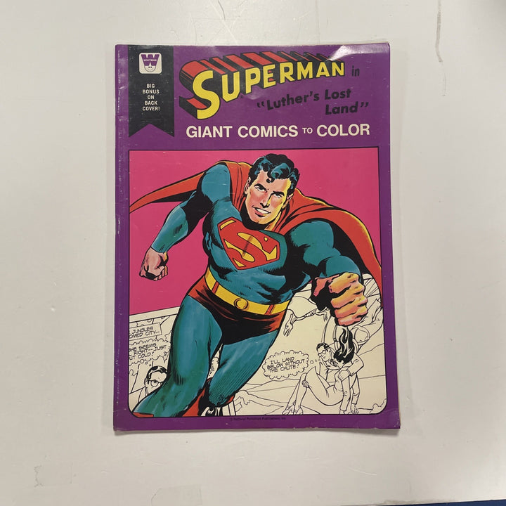 Superman Luthor's Lost Land Giant Comics To Color 1975 Whitman Uncoloured0