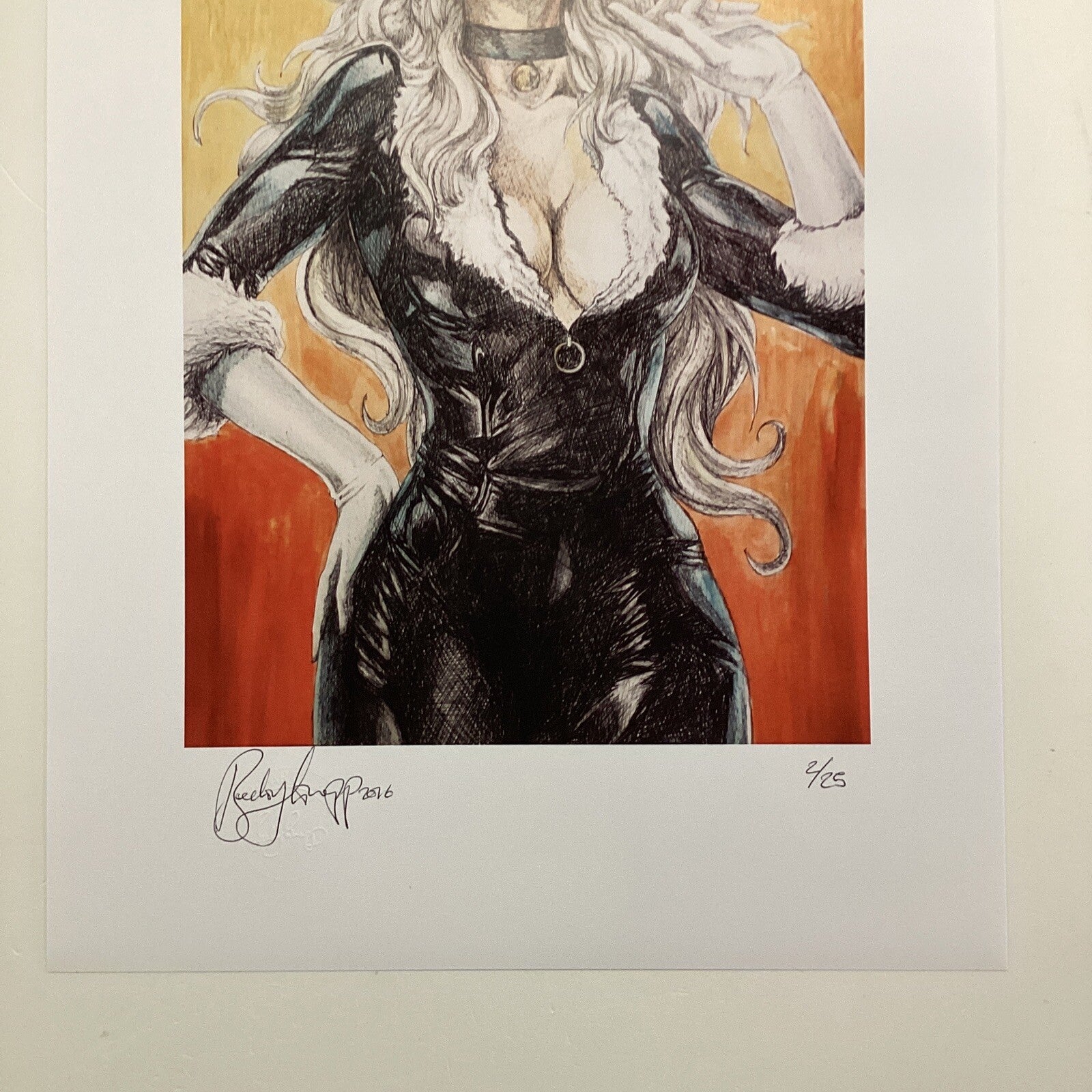 Black Cat Signed Art Print by Becky Knapp2
