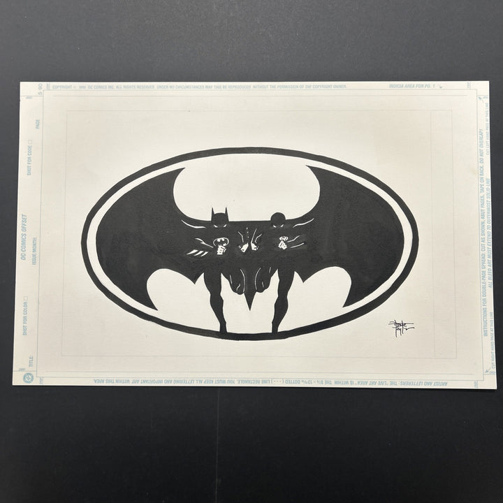 Dave Taylor Original Artwork for DC's Batman and Robin Logo Concept Version 1.0