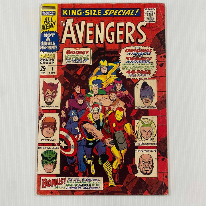 The Avengers King Size Special #1 1967 VG Cent Copy