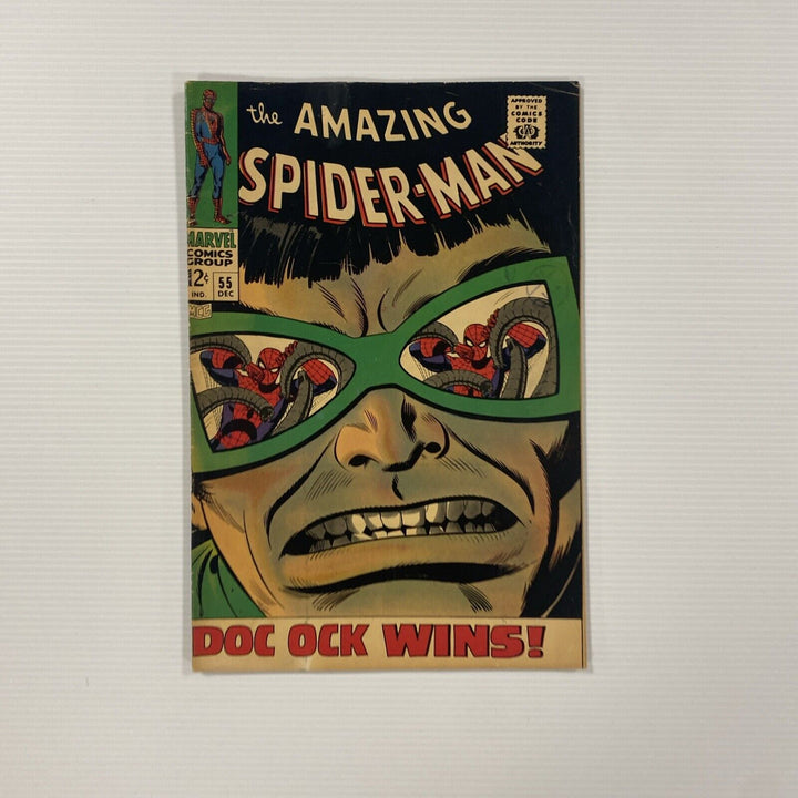 Amazing Spider-Man #55 1967 VG Light Tan Pages Cent Copy Pence Stamp