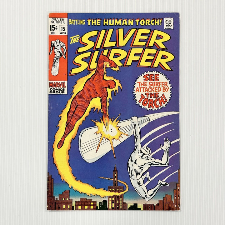 Silver Surfer #15 1970 VF- Cent Copy vs Human Torch