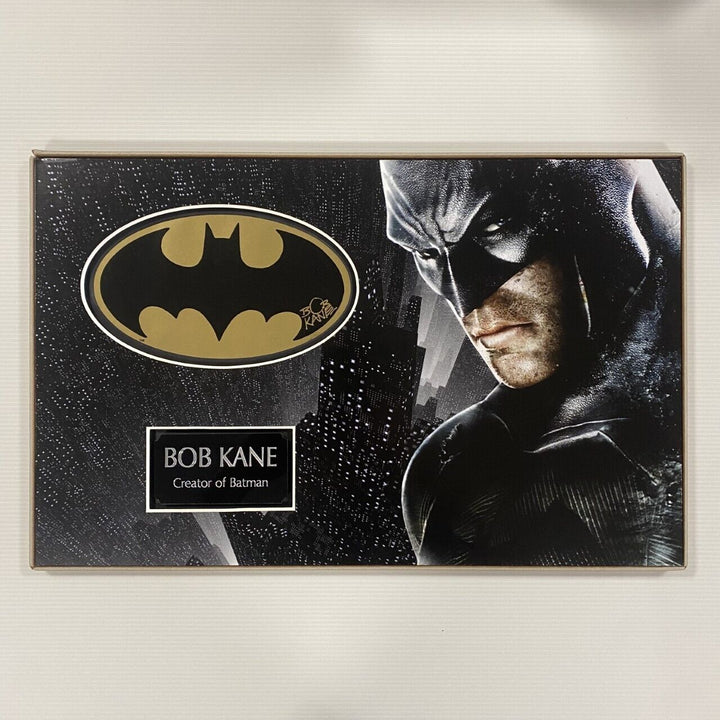 Batman Gold Foil Sicker Signed by Bob Kane (Creator of Batman) BatFace