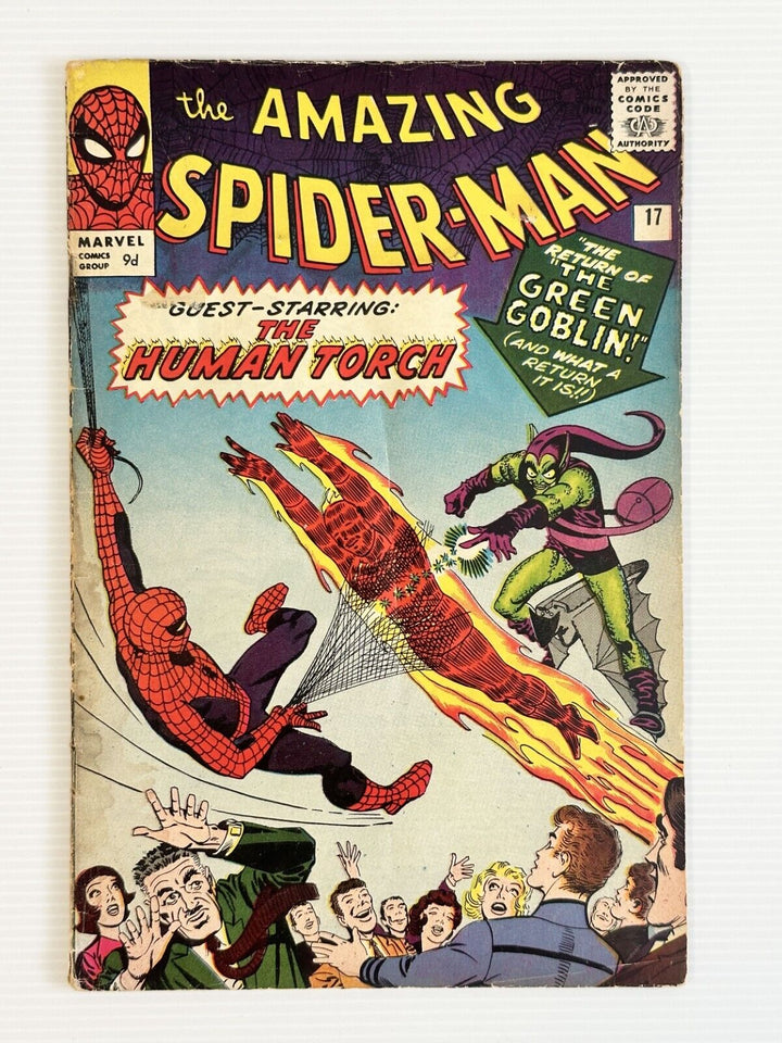 Amazing Spider-Man #17 1964 VG Human Torch Green Goblin Pence Copy