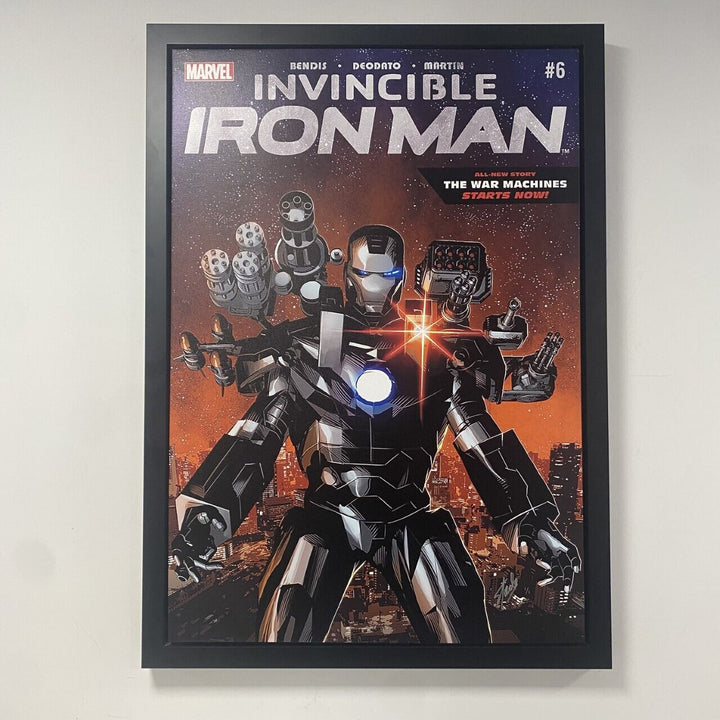 Stan Lee Signed: Invincible Ironman #6 Box Canvas, 1/1 Framed Unique Mono Print