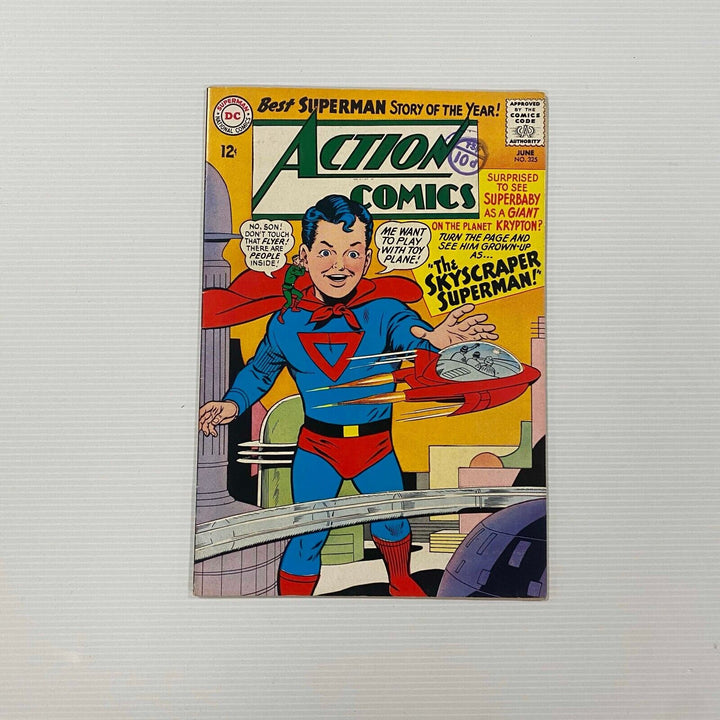 Action Comics #325 1965 FN/VF Cent Copy Pence Stamp