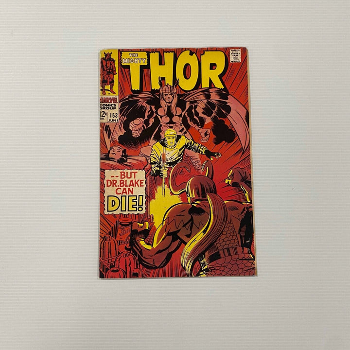 The Mighty Thor #153 1968 VF- Cent Copy Pence Stamp