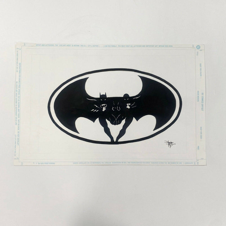 Dave Taylor Original Artwork for DC's Batman and Robin Logo Concept Version 2.