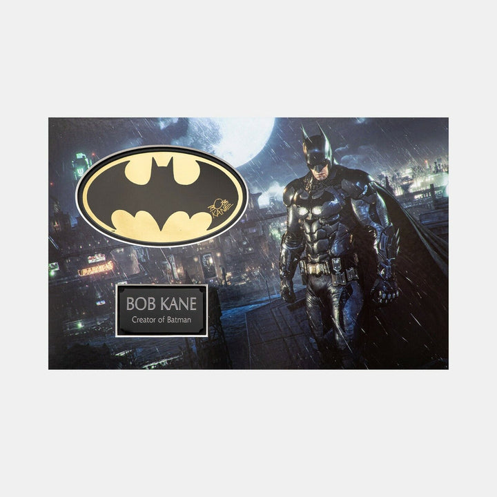 Batman Gold Foil Sicker Signed by Bob Kane (Creator of Batman) Arkham Asylum