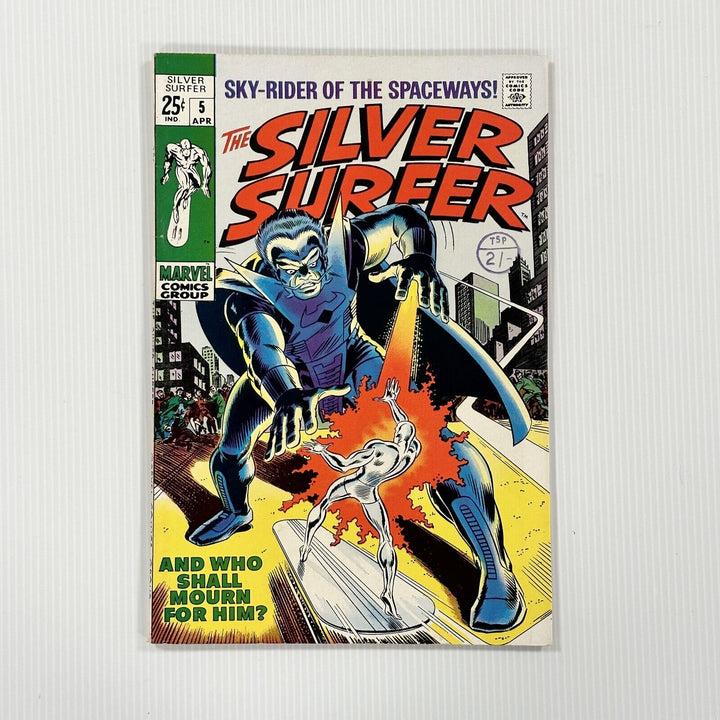 Silver Surfer #5 1969 VF+ Cent Copy Pence Stamp