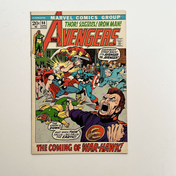Avengers #98 1972 FN/VF Goliath Becomes Hawkeye Cent Copy