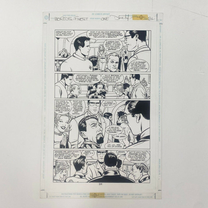 Dave Taylor Original Artwork for DC's World’s Finest page 24 of issue #1