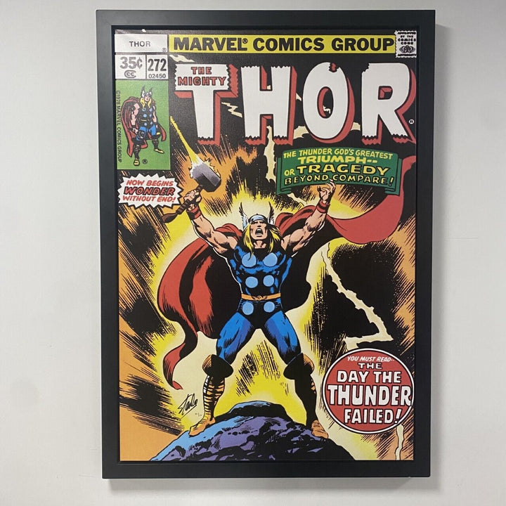 Stan Lee Signed: The Mighty Thor #272 Box Canvas, 7/9 Framed