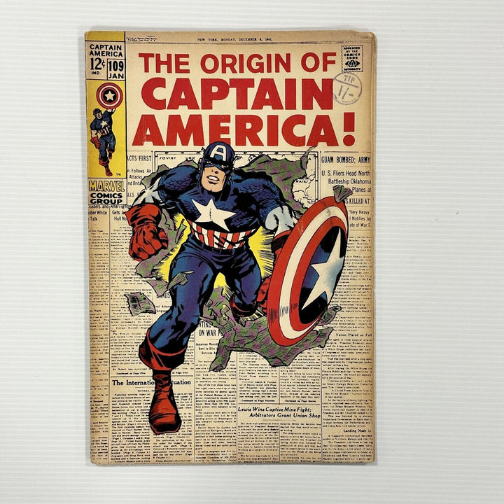 The Origin of Captain America #109 VG/FN 1969 Cent Copy with Pence Stamp