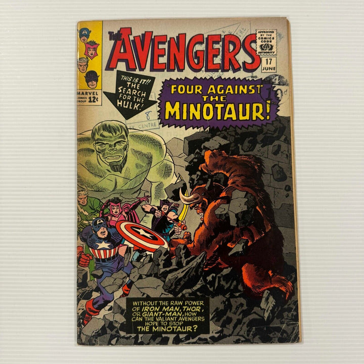 Avengers #17 1965 VG 1st Appearance of Minotaur Cent Copy Pence Stamp
