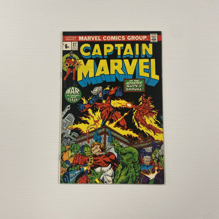 Captain Marvel #27 1973 FN/VF 1st Full Eros (Starfox) 2nd Drax 3rd Thanos Pence