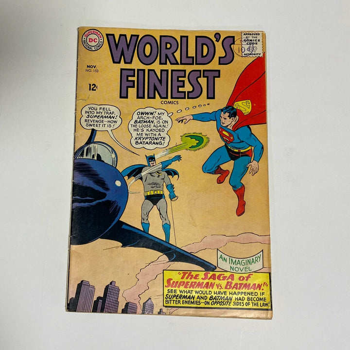 Worlds Finest #153 GD+ DC Comics Batman Slaps Robin Meme Comic Pence Stamp