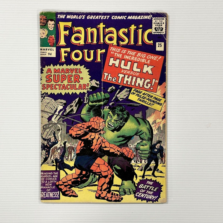 Fantastic Four #25 1964 GD/VG Hulk vs Thing, 2nd Silver Captain America Pence
