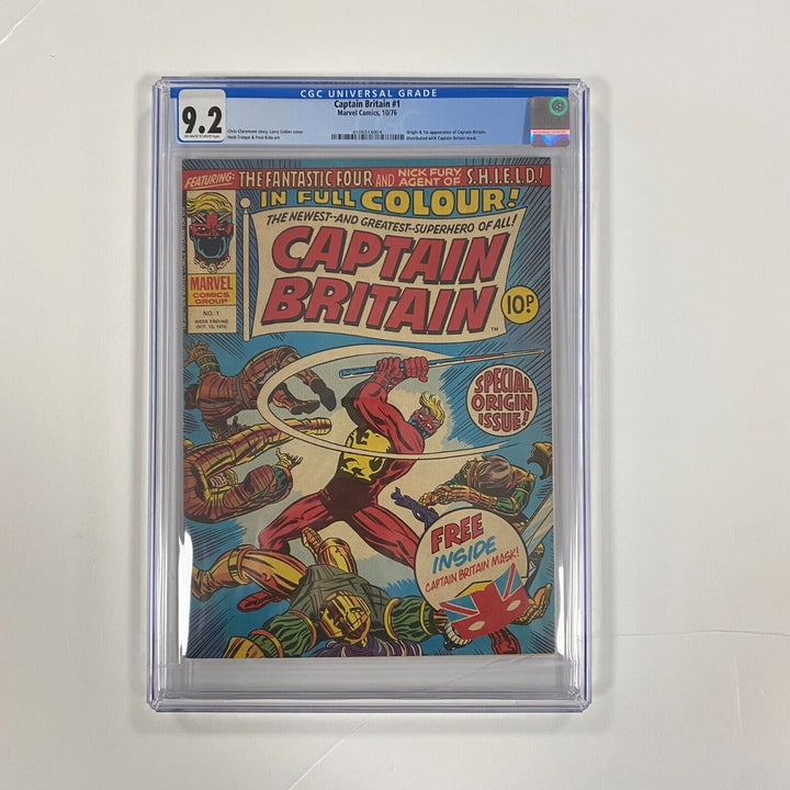 Captain Britain #1 Vol. 1 CGC 9.2 1976 **with Mask** Pence Copy