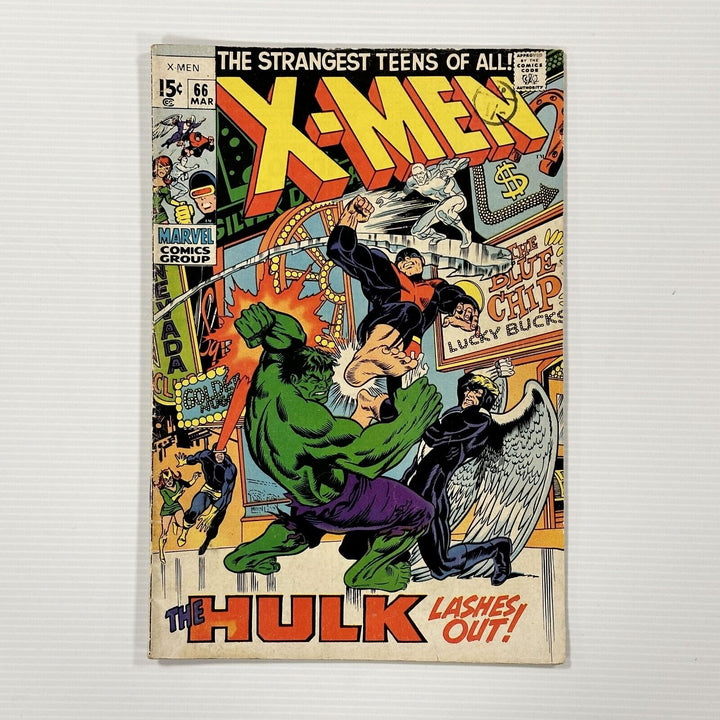 X-Men #66 1970 VG+ Cent Copy Pence Stamp Last Original X-Men