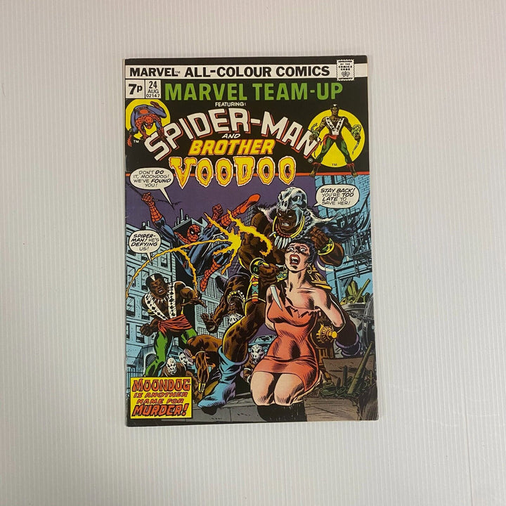Marvel Team-Up Spider-Man Brother Voodoo #24 1974 VF- 1st Mood Dog Pence Copy