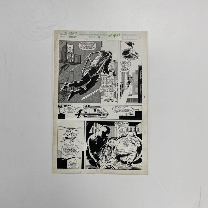 Lee Sullivan Original Art for Marvel's Robocop #3 Page 7 (Line up)