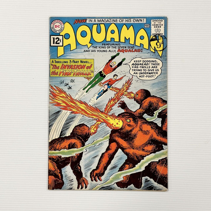 AquaMan #1 1962 VG+ Cent Copy Pence Stamp 1st Appearance of Aquaman in own title