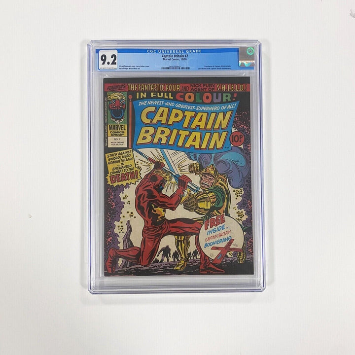 Captain Britain #2 Vol 1. CGC 9.2 1976 with Boomerang Pence Copy