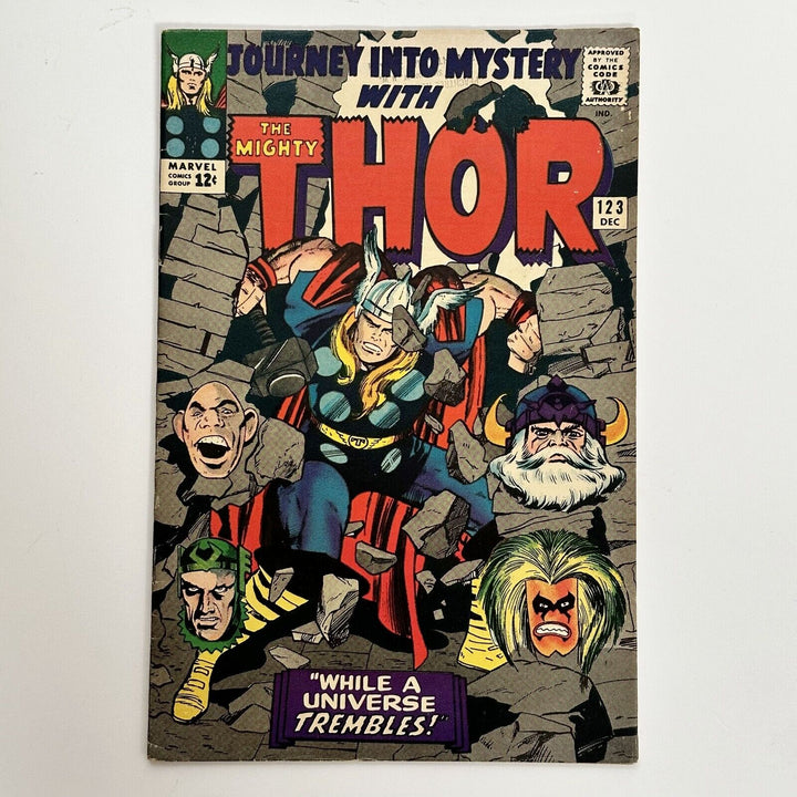 The Mighty Thor #123 1966 FN- Cent Copy Stamp on top of front cover