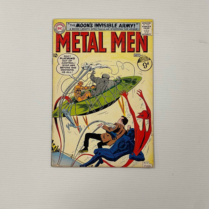 Metal Men #3 1963 FN+ Cent Copy Pence Stamp
