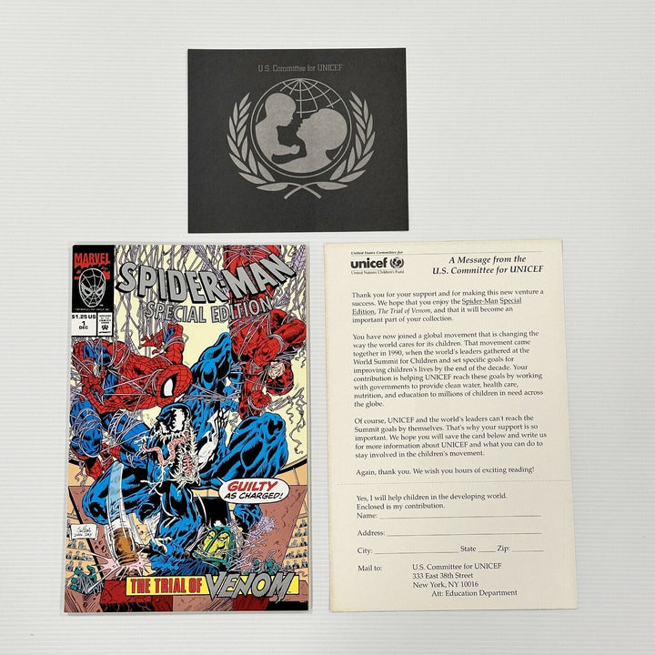 Spider-Man Special Edition #1 1992 VF/NM Trial of Venom Inc. Unicef Cards