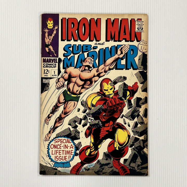 Iron Man and Sub-Mariner #1 1968 FN+ Cent Copy  Pence Stamp 1st Marvel One Shot