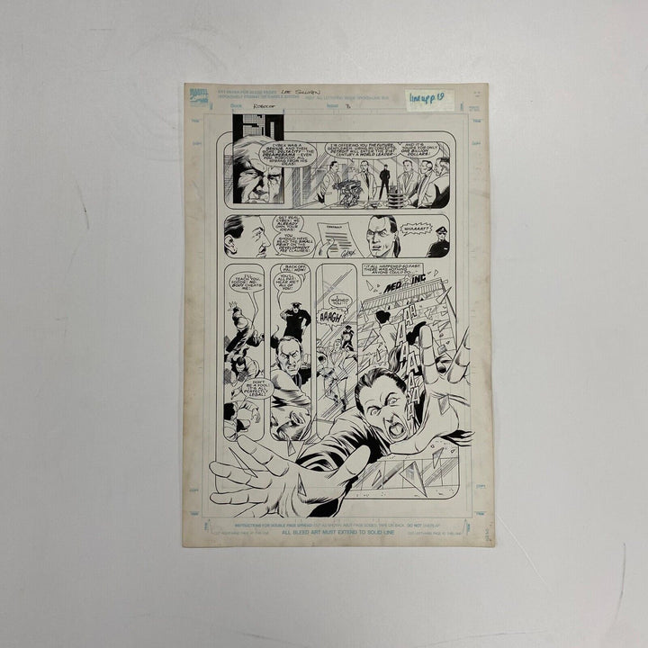 Lee Sullivan Original Art for Marvel's Robocop #3 Page 19 (Line up)