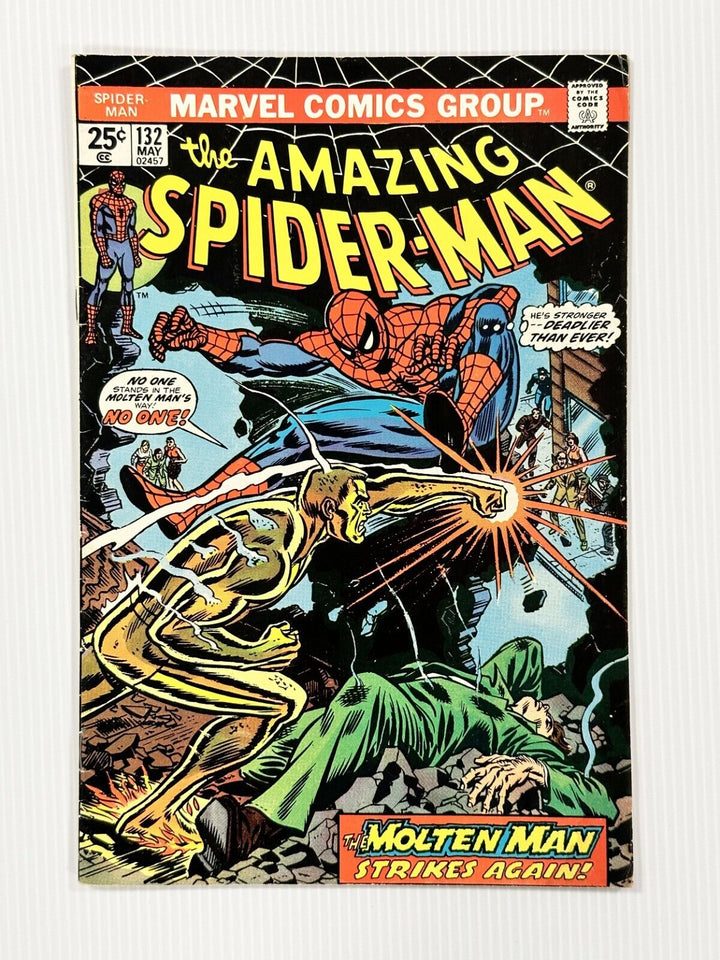 Amazing Spider-Man #132 FN/VF Molten Man Returns Cent Copy