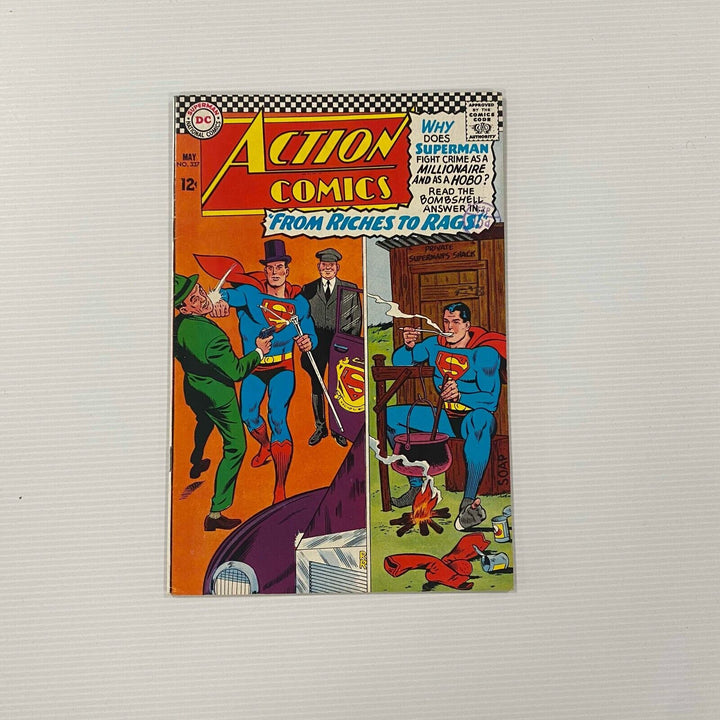 Action Comics #337 1966 FN- Cent Copy Pence Stamp