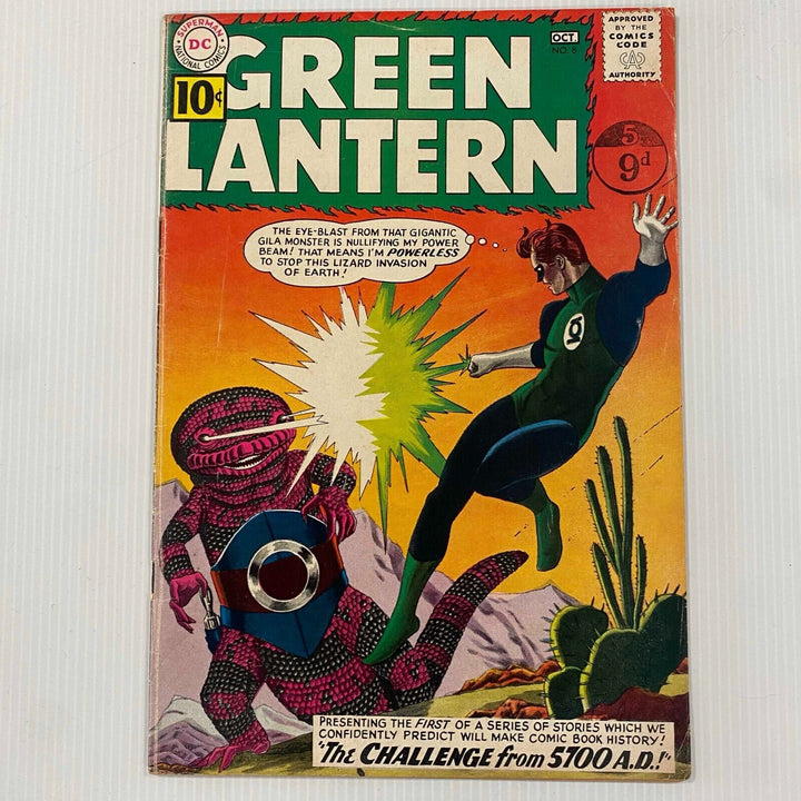 Green Lantern #8 1961 GD/VG Cent Copy Pence Stamp
