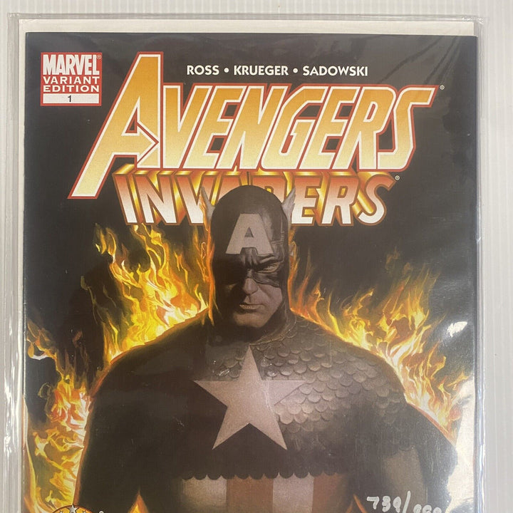 Avengers/Invaders #1 NM+ Alex Ross Signed Dynamic Forces variant 739/999