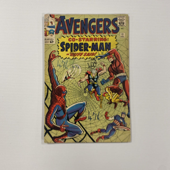 Avengers #11 1964 VG- Early Spider-Man and Kang Appearance Cent Copy Pence Stamp