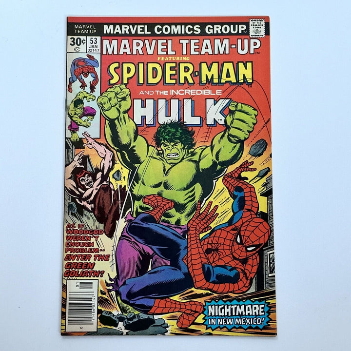 Marvel Team-Up Spider-Man & Incredible Hulk #53 1977 FN+ comic Cent Copy