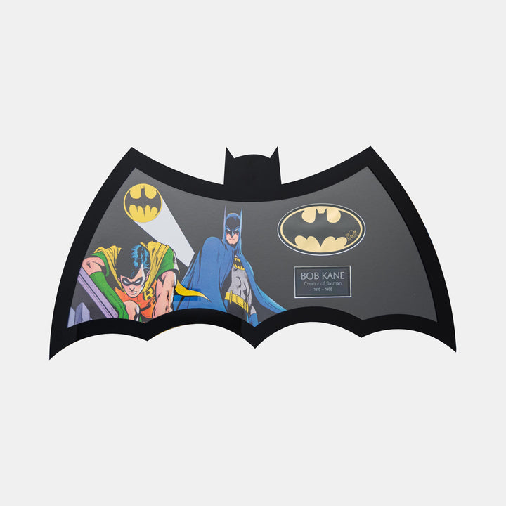 Batman Sticker Signed by Bob Kane Framed - worldofsuperheroesuk