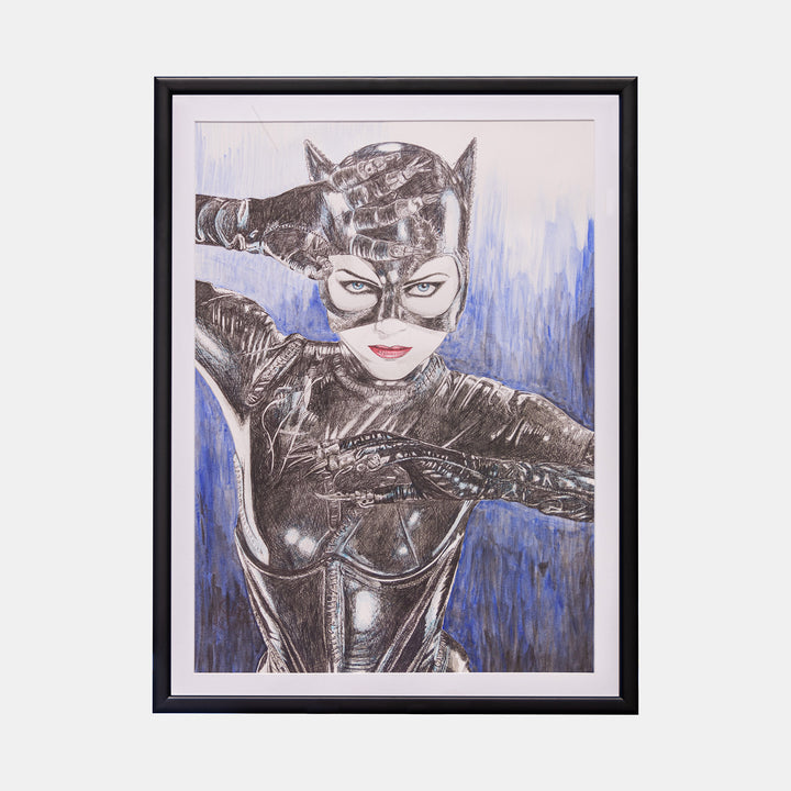 Catwoman Original Art Framed by Becky Knapp - worldofsuperheroesuk