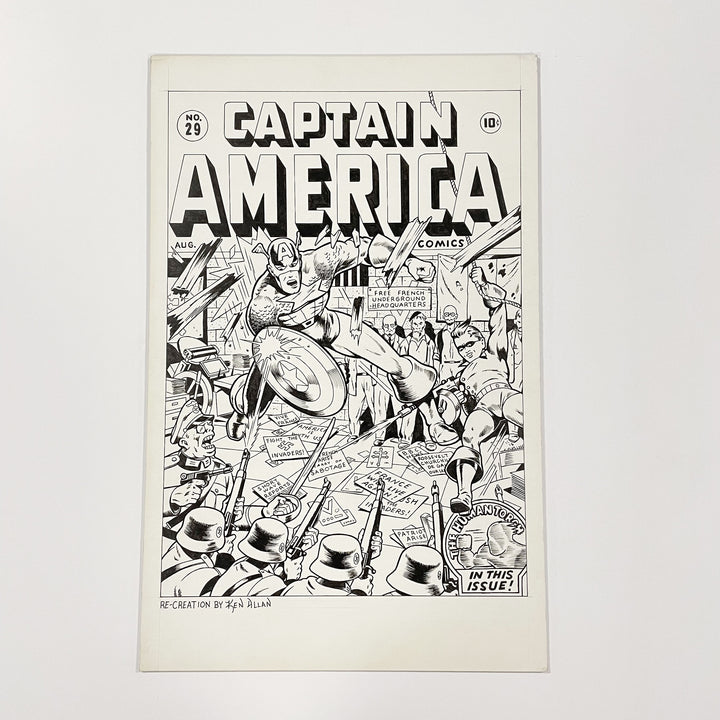 Ken Allan Original Artwork recreation Captain America 29 Front Cover (1943) 2001