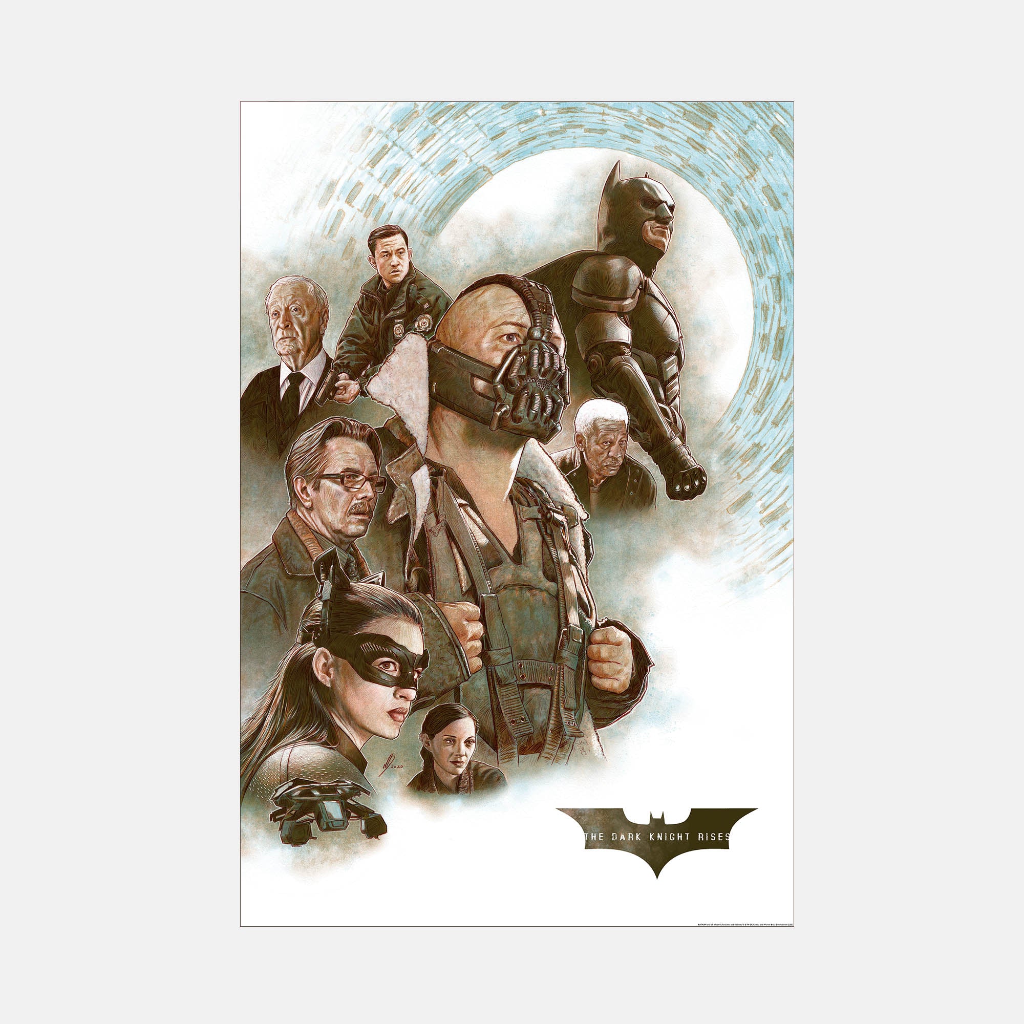 The Dark Knight Trilogy Matching Number Set by Neil Davies Art Print Poster - World of Superheroes